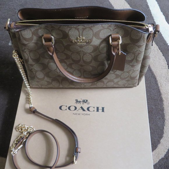 Coach Bags New Coach F29683 Signature Canvas Sage Crossbody